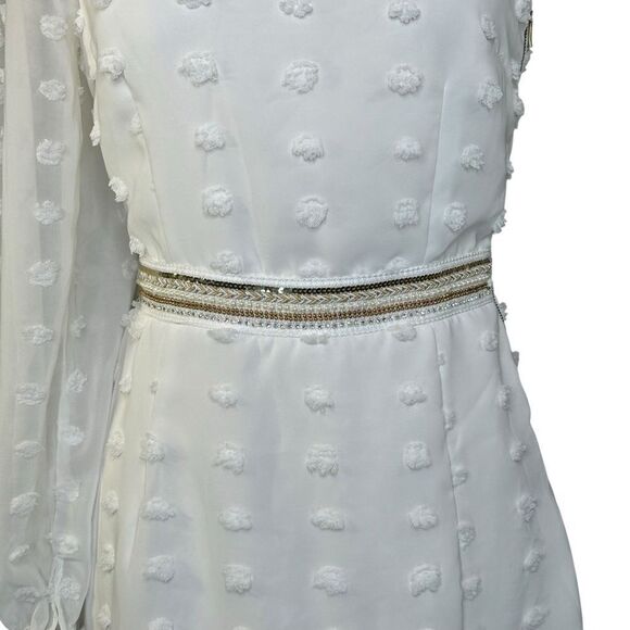 Runaway the Label White Alira One Shoulder Long Sleeve mini Dress | S - Picture 5 of 8